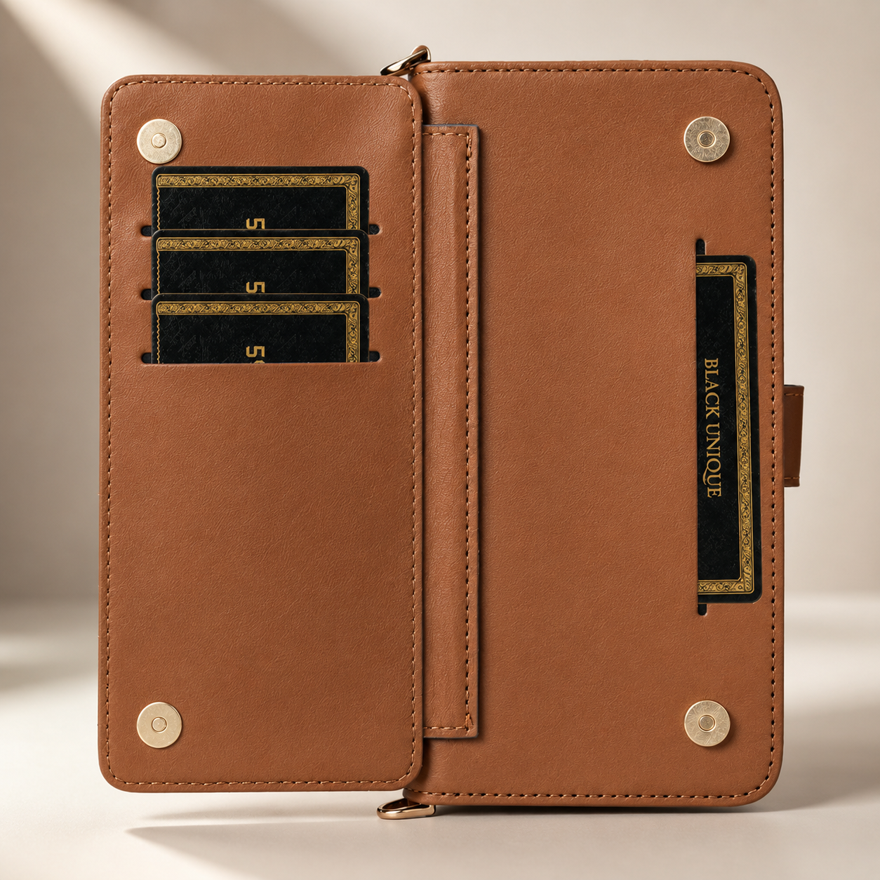 Premium iPhone Case Crossbody Wallet PU Leather Cover Card Holder Shoulder Strap Magnetic Closure Shockproof Full Coverage Slim Design