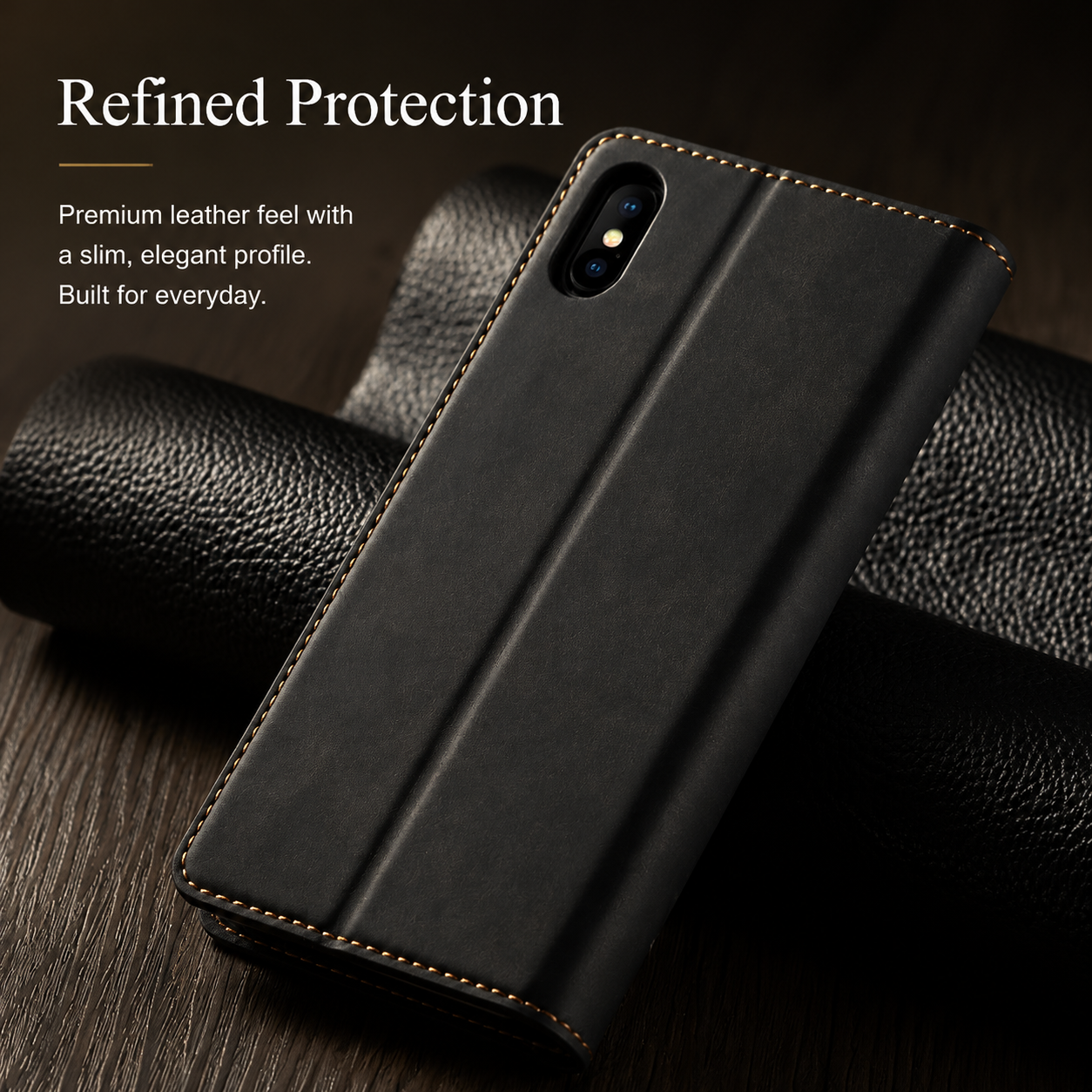 Premium iPhone Case MagSafe Compatible Wallet Flip Cover Card Holder Magnetic Closure Shockproof Camera Lens Protection Suede Leather Slim Full Coverage Cover
