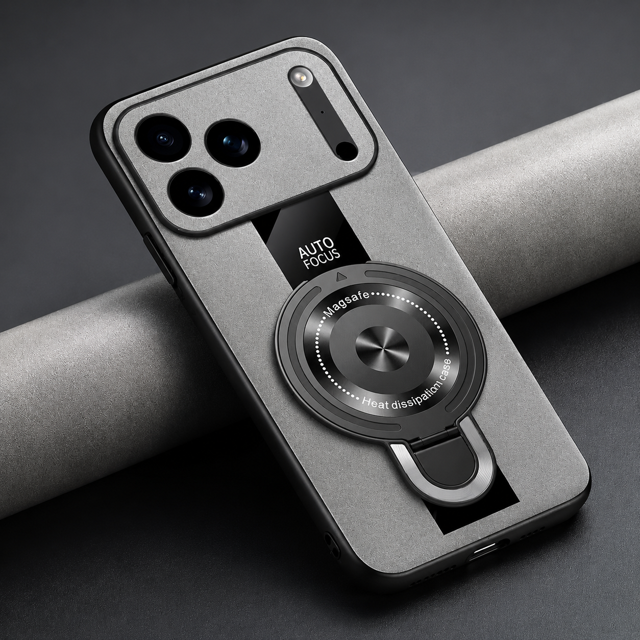 Premium iPhone Case Magnetic Matte Fiber MagSafe Compatible Ring Stand Shockproof PC TPU Silicone Hybrid Slim Full Coverage Protective Design