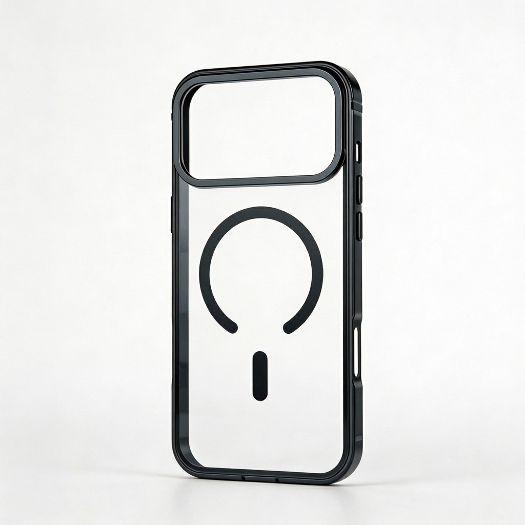 Clear Back Metal Frame Phone Case Slim Cover Compatible with iPhone 17 Pro Max