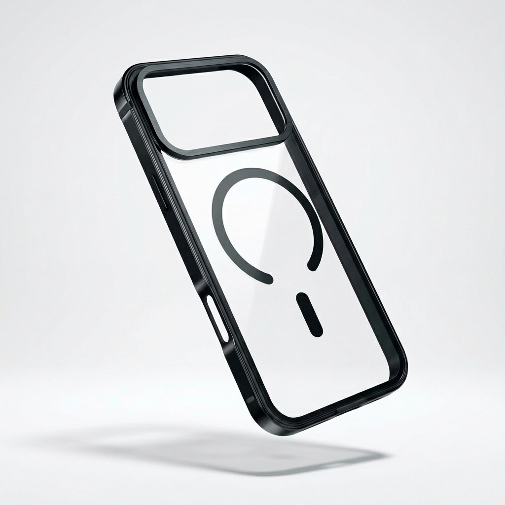 Clear Back Metal Frame Phone Case Slim Cover Compatible with iPhone 17 Pro Max
