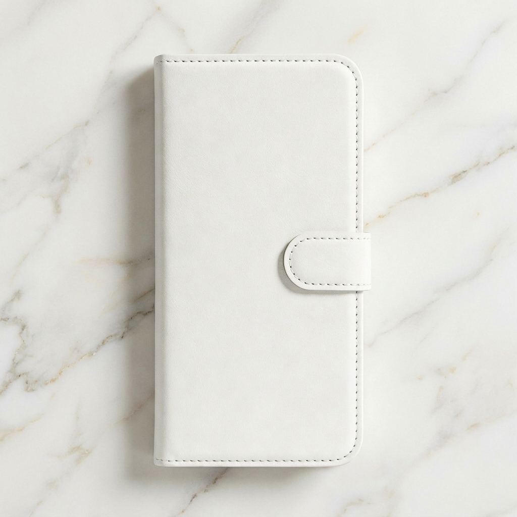 【Iphone15】レザーカードホルダー付きケース ホワイト Leather-Style Wallet Phone Case Flip Card Holder Compatible with iPhon