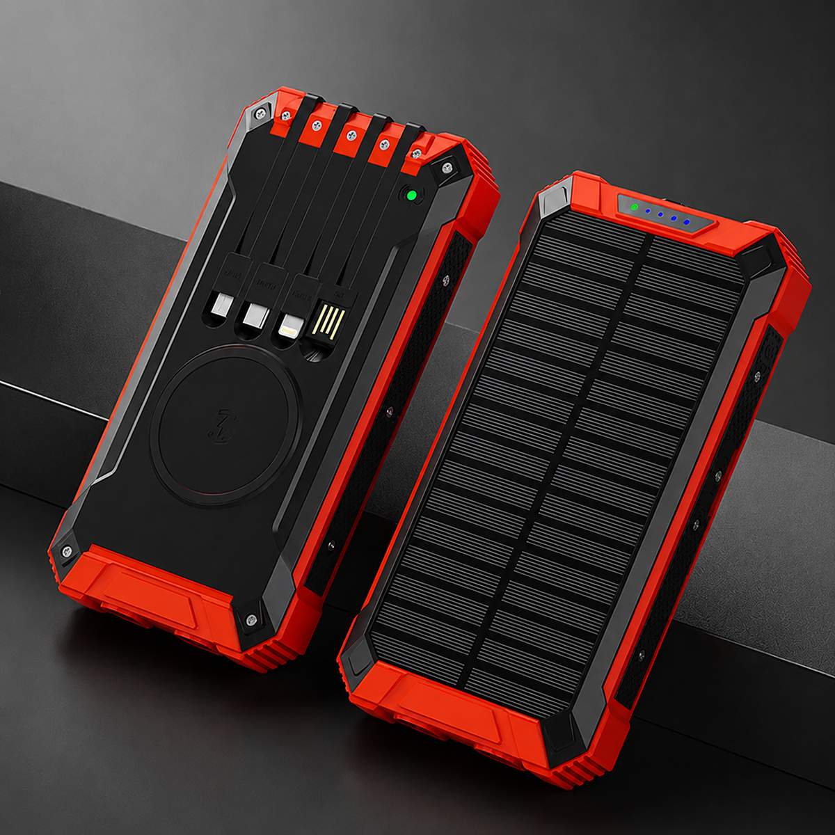 Premium 20000mAh Solar Power Bank Fast Charging Portable Battery Pack LED Flashlight Outdoor Travel Charger USB Device Charging Everyday Use Mode