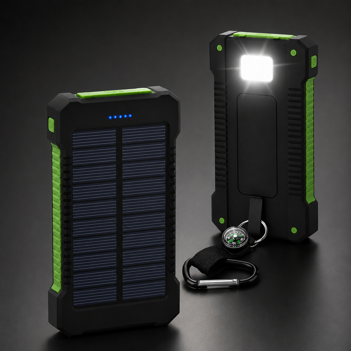 Premium 20000mAh Solar Power Bank Fast Charging Portable Battery Pack LED Flashlight Outdoor Travel Charger USB Device Charging Everyday Use Mode