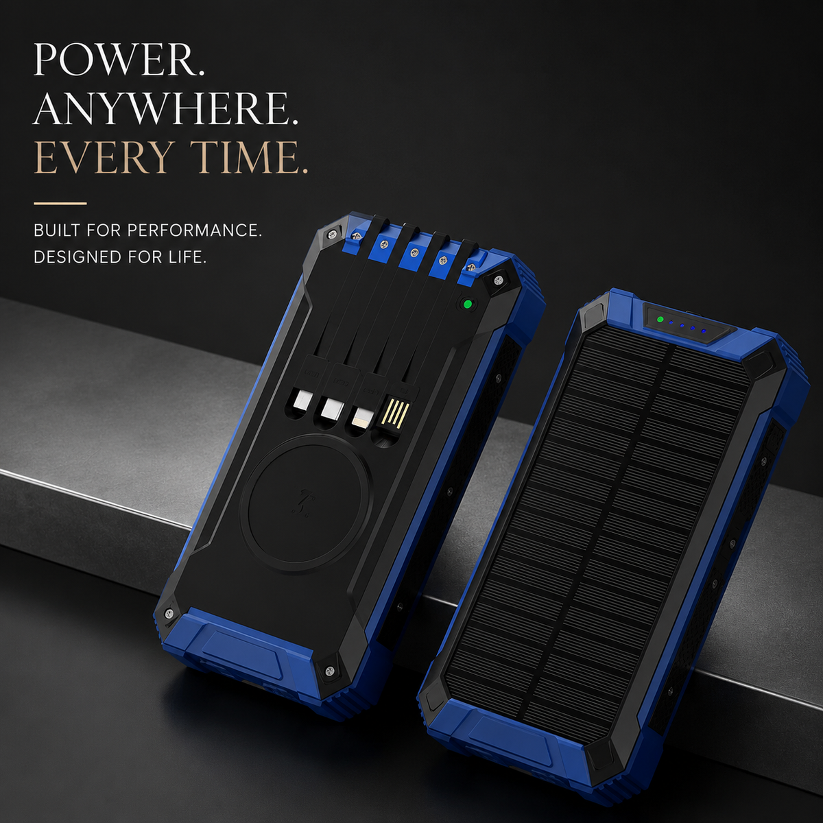 Premium 20000mAh Solar Power Bank Fast Charging Portable Battery Pack LED Flashlight Outdoor Travel Charger USB Device Charging Everyday Use Mode