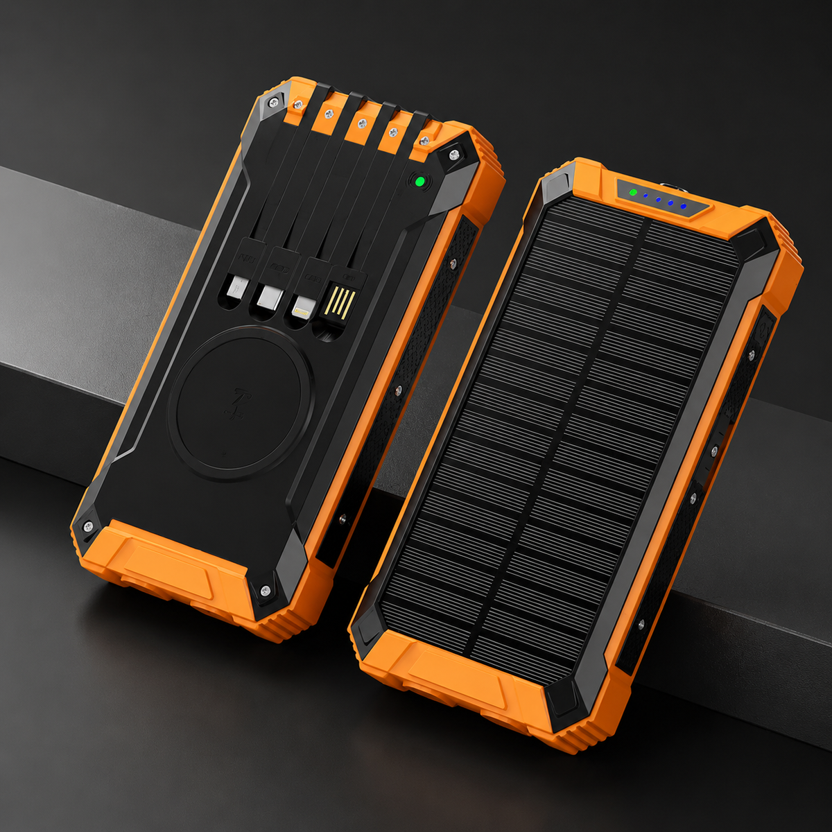 Premium 20000mAh Solar Power Bank Fast Charging Portable Battery Pack LED Flashlight Outdoor Travel Charger USB Device Charging Everyday Use Mode