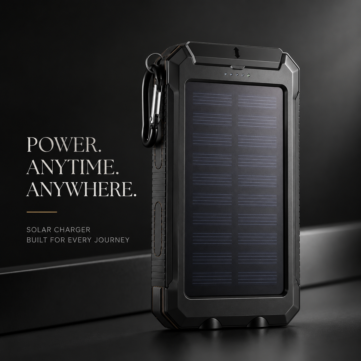 Premium 20000mAh Solar Power Bank Fast Charging Portable Battery Pack LED Flashlight Outdoor Travel Charger USB Device Charging Everyday Use Mode