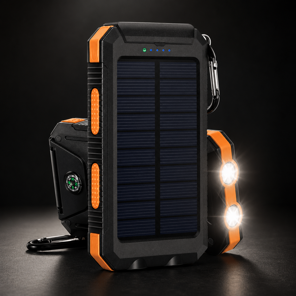 Premium 20000mAh Solar Power Bank Fast Charging Portable Battery Pack LED Flashlight Outdoor Travel Charger USB Device Charging Everyday Use Mode