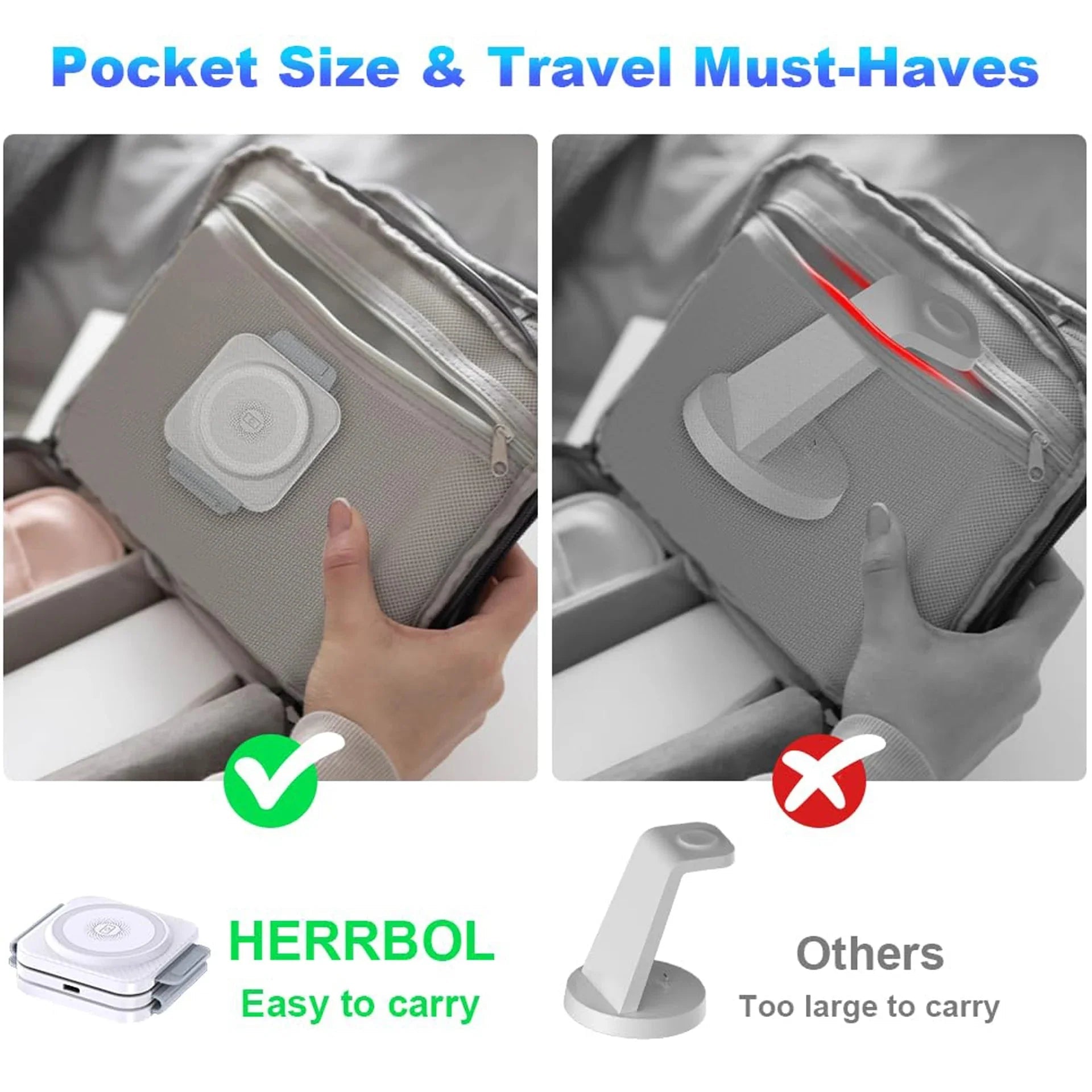 Premium 3 In 1 Wireless Charger Foldable MagSafe Compatible 15W Fast Charging Station Magnetic Portable Dock for Smartphone Watch and Earbuds