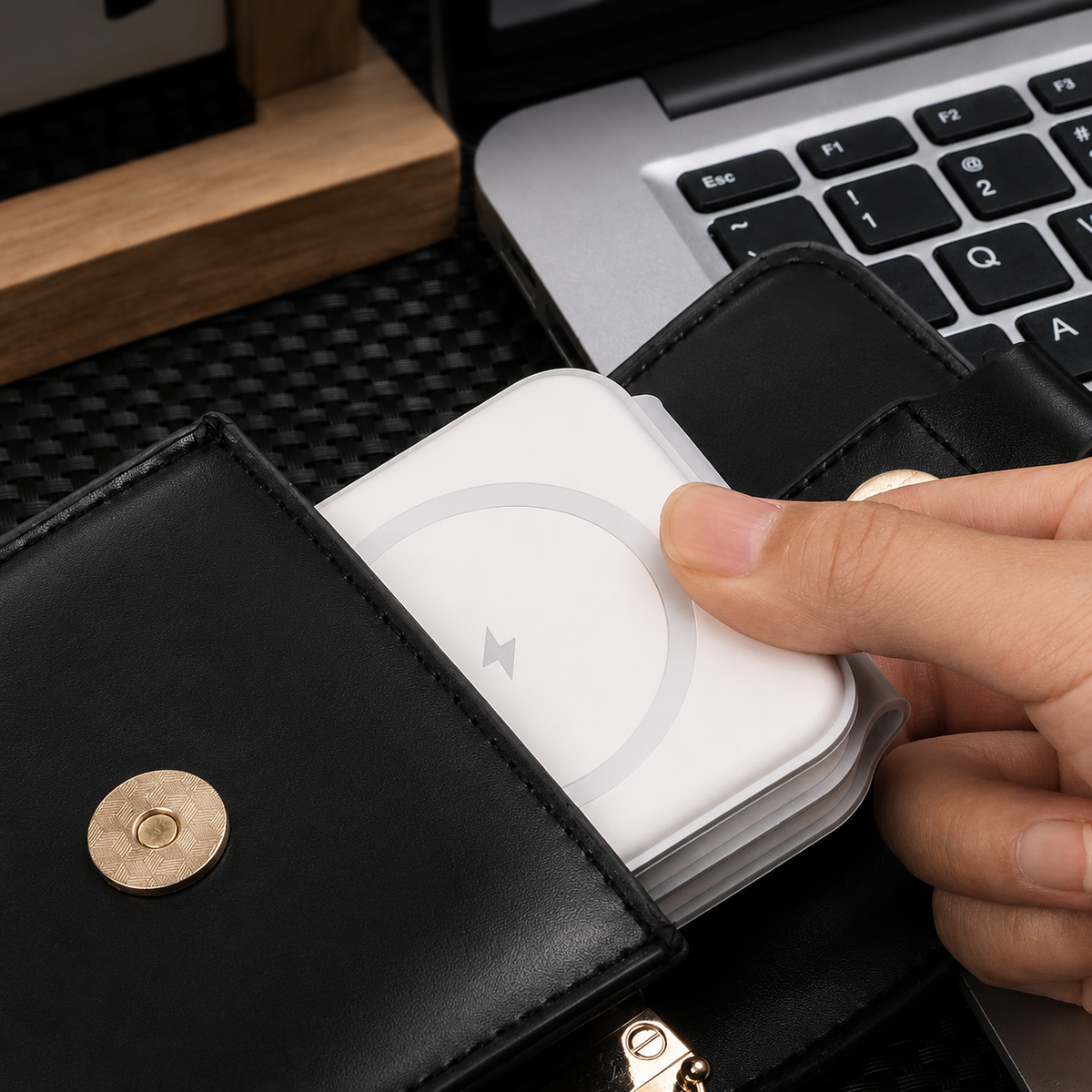 Premium 3-in-1 Wireless Charger Foldable MagSafe Compatible 15W Fast Charging Station Magnetic Portable Dock for Smartphone Watch Earbuds USB-C Holder