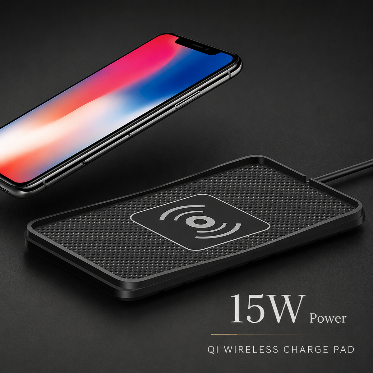 Premium 30W Wireless Car Charger Fast Charging Dashboard Pad Anti-Slip Silicone Smartphone Dock Stable In-Car Wireless Charging Support Daily Travel
