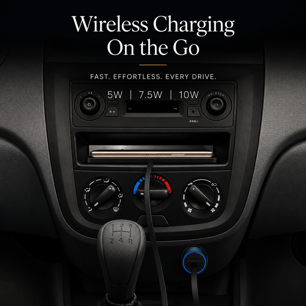Premium 30W Wireless Car Charger Fast Charging Dashboard Pad Anti-Slip Silicone Smartphone Dock Stable In-Car Wireless Charging Support Daily Travel