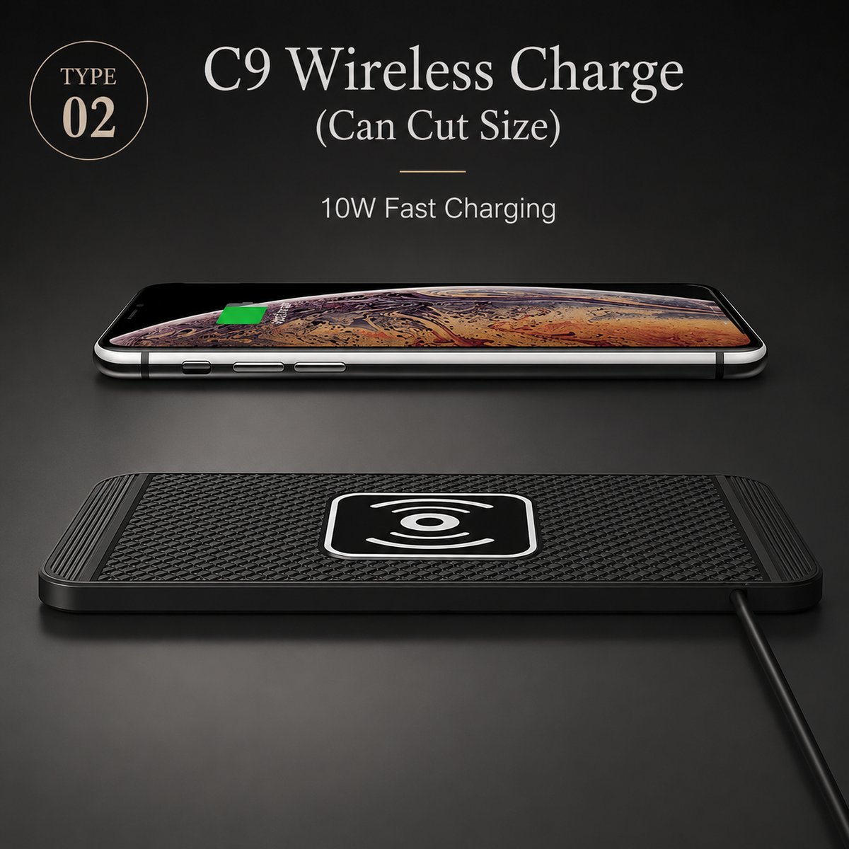 Premium 30W Wireless Car Charger Fast Charging Dashboard Pad Anti-Slip Silicone Smartphone Dock Stable In-Car Wireless Charging Support Daily Travel