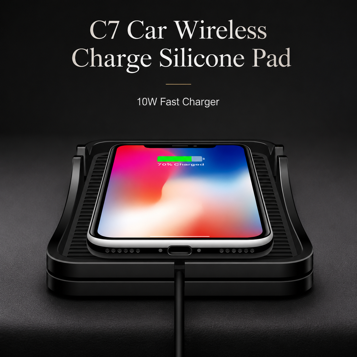 Premium 30W Wireless Car Charger Fast Charging Dashboard Pad Anti-Slip Silicone Smartphone Dock Stable In-Car Wireless Charging Support Daily Travel