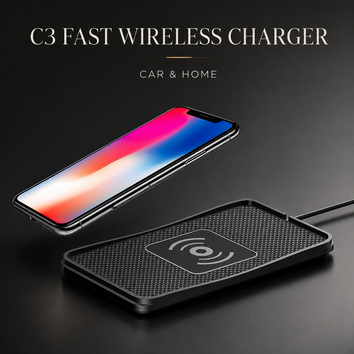 Premium 30W Wireless Car Charger Fast Charging Dashboard Pad Anti-Slip Silicone Smartphone Dock Stable In-Car Wireless Charging Support Daily Travel