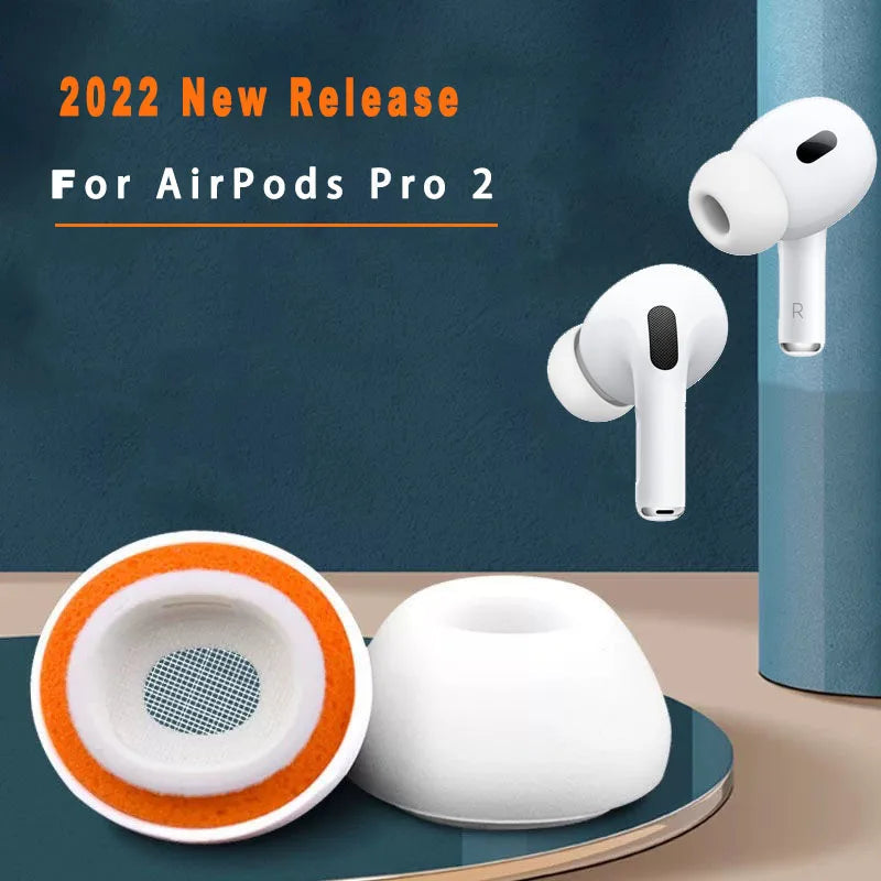 Premium AirPods Ear Tips Memory Foam Silicone Replacement Earbud Tips Noise Isolation Comfortable Multi Size Fit