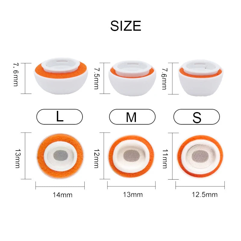 Premium AirPods Ear Tips Memory Foam Silicone Replacement Earbud Tips Noise Isolation Comfortable Multi Size Fit