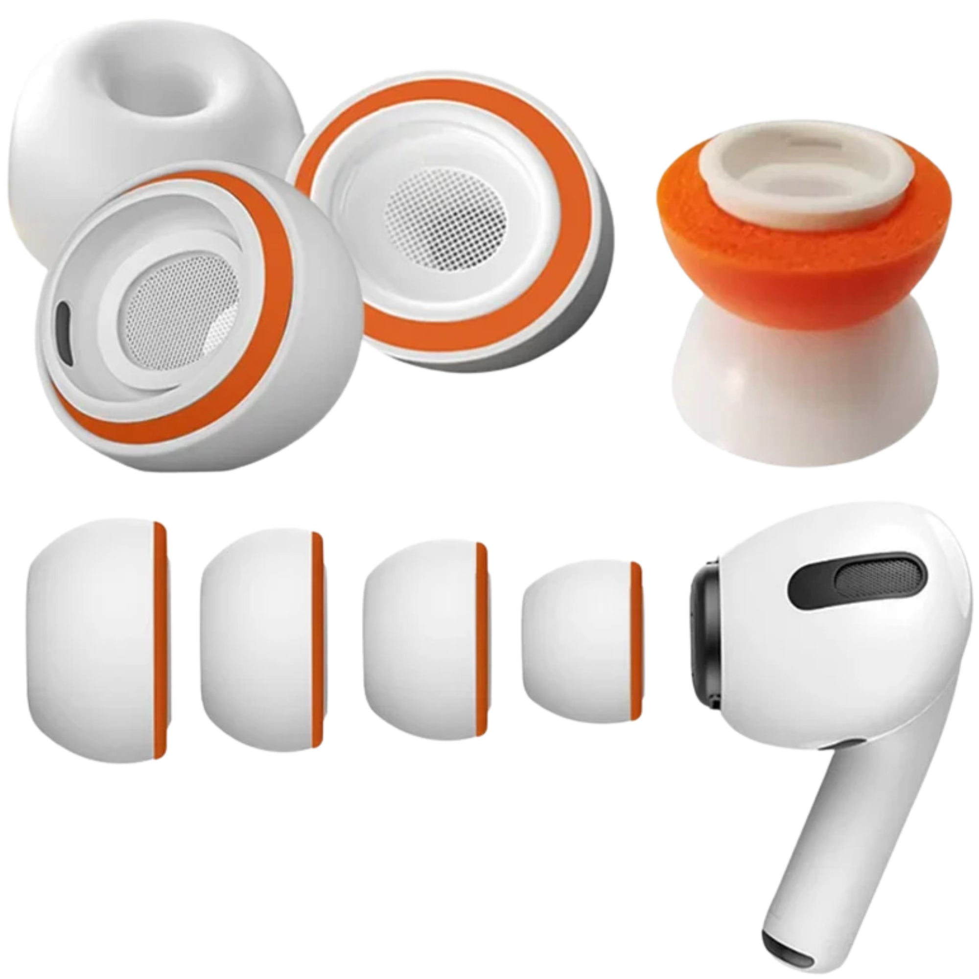 Premium AirPods Ear Tips Memory Foam Silicone Replacement Earbud Tips Noise Isolation Comfortable Multi Size Fit