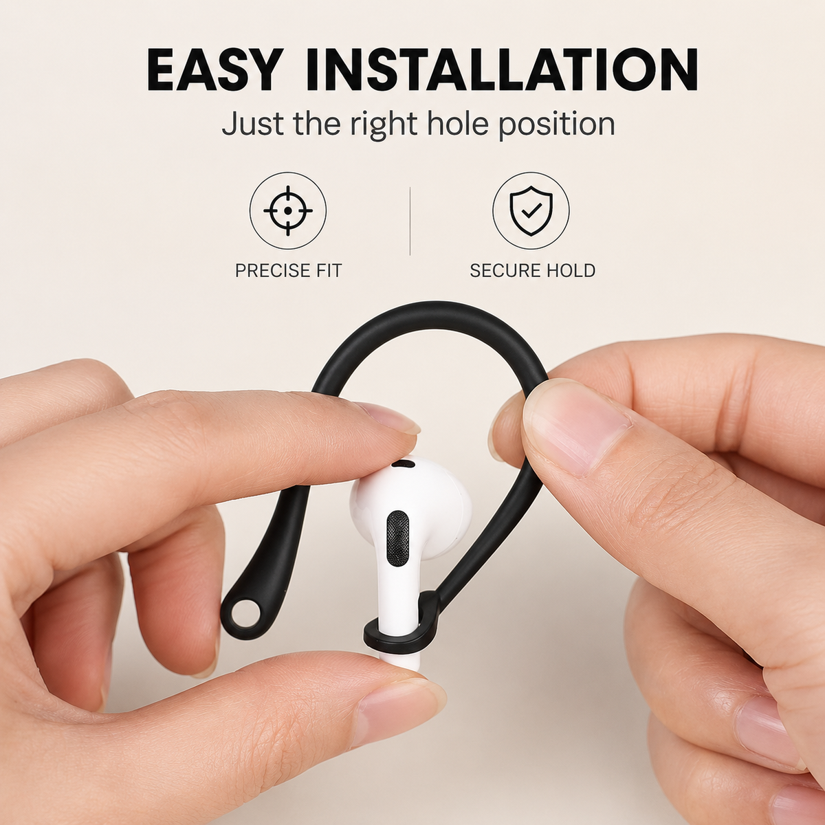 Premium AirPods Silicone Ear Hooks Anti-Slip Sports Earbud Grips Secure Fit Wireless Earphone Support Covers Lightweight Accessories Holder Travel Kit