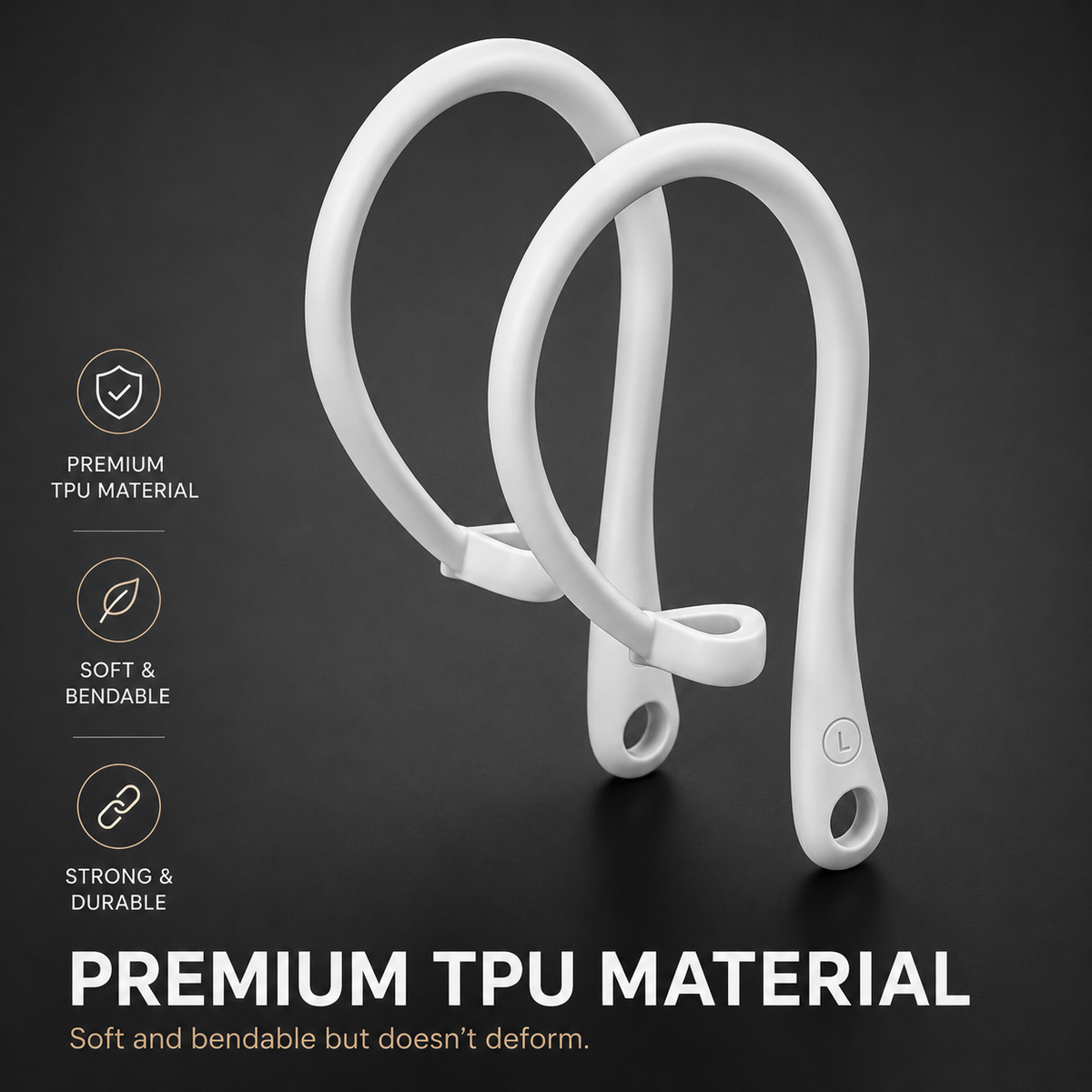 Premium AirPods Silicone Ear Hooks Anti-Slip Sports Earbud Grips Secure Fit Wireless Earphone Support Covers Lightweight Accessories Holder Travel Kit
