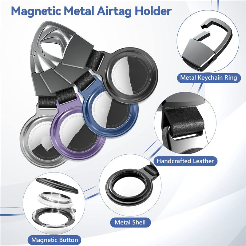 Premium AirTag Case Metal Protective Cover Shockproof Keychain Clip Scratch Resistant Secure Holder