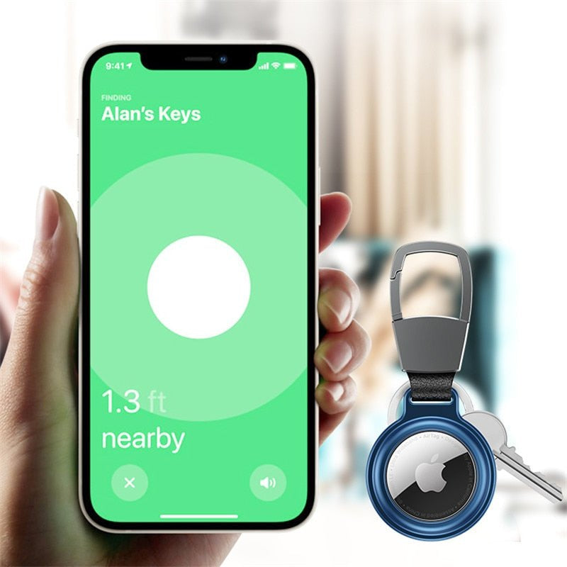 Premium AirTag Case Metal Protective Cover Shockproof Keychain Clip Scratch Resistant Secure Holder