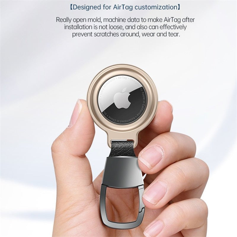 Premium AirTag Case Metal Protective Cover Shockproof Keychain Clip Scratch Resistant Secure Holder