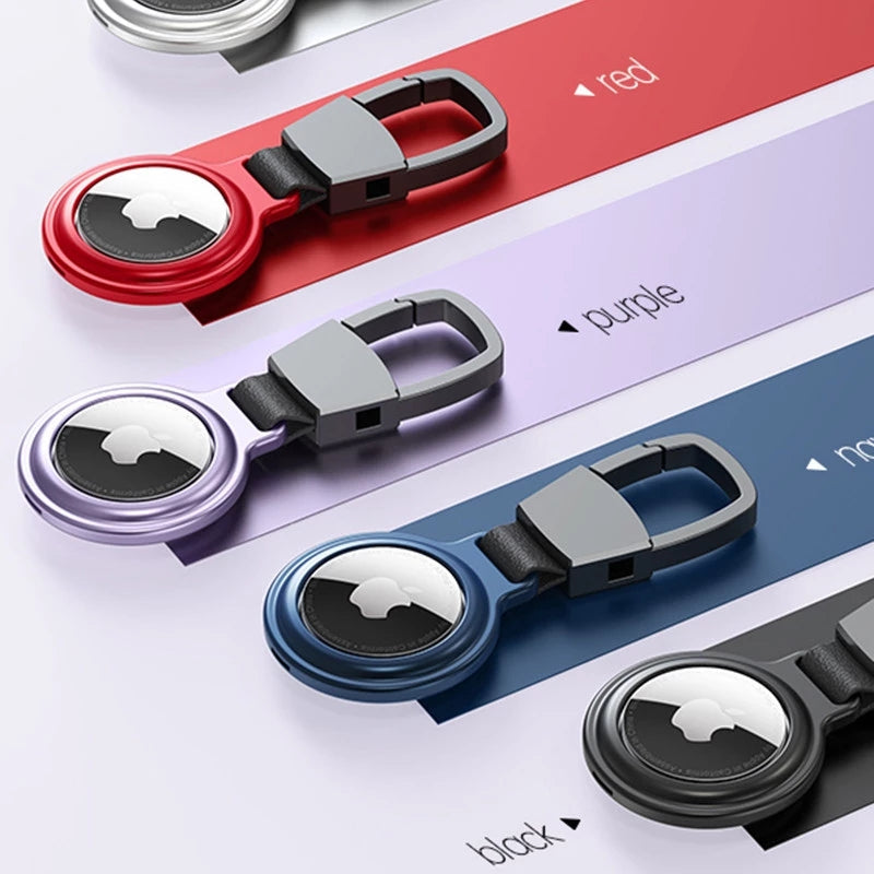 Premium AirTag Case Metal Protective Cover Shockproof Keychain Clip Scratch Resistant Secure Holder
