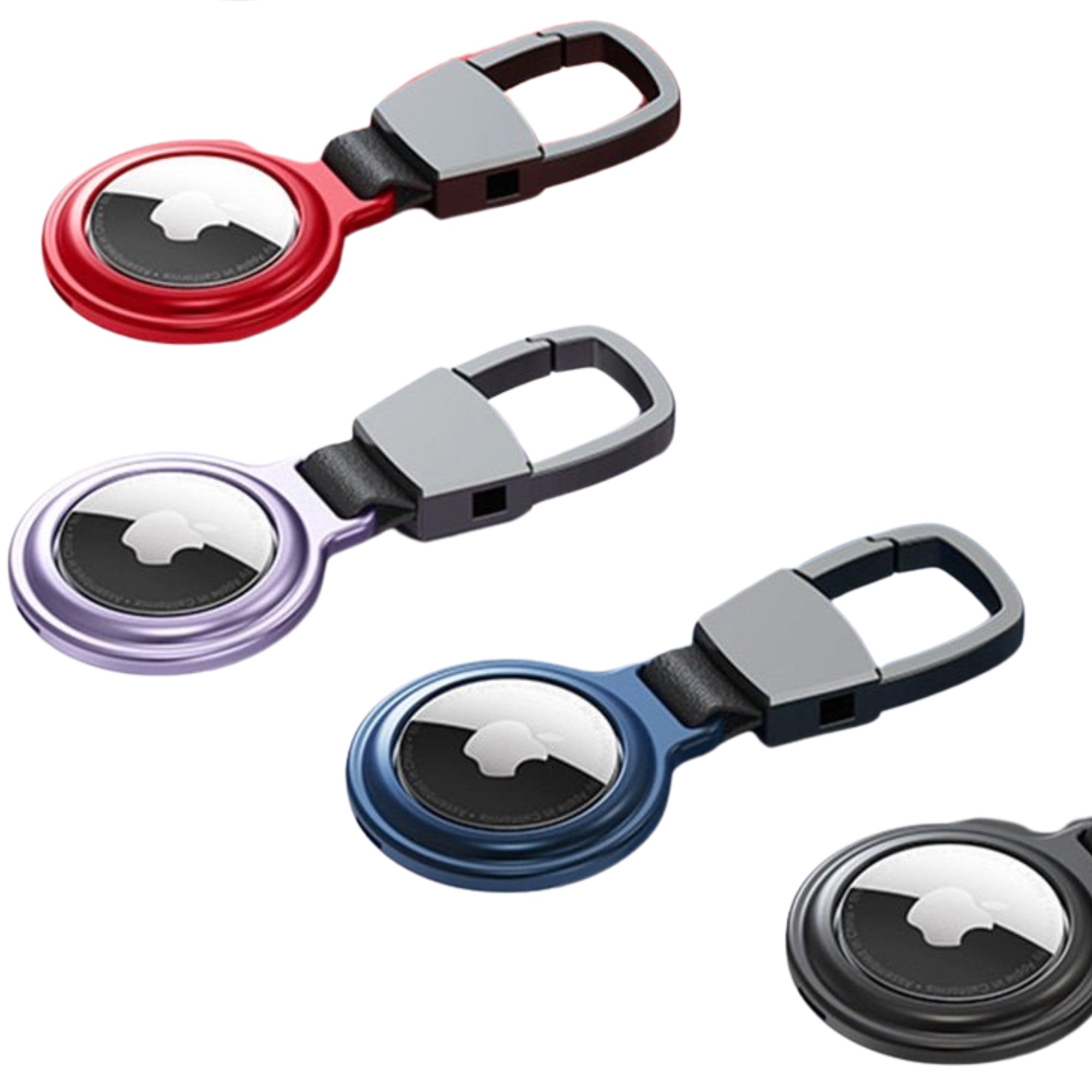 Premium AirTag Case Metal Protective Cover Shockproof Keychain Clip Scratch Resistant Secure Holder