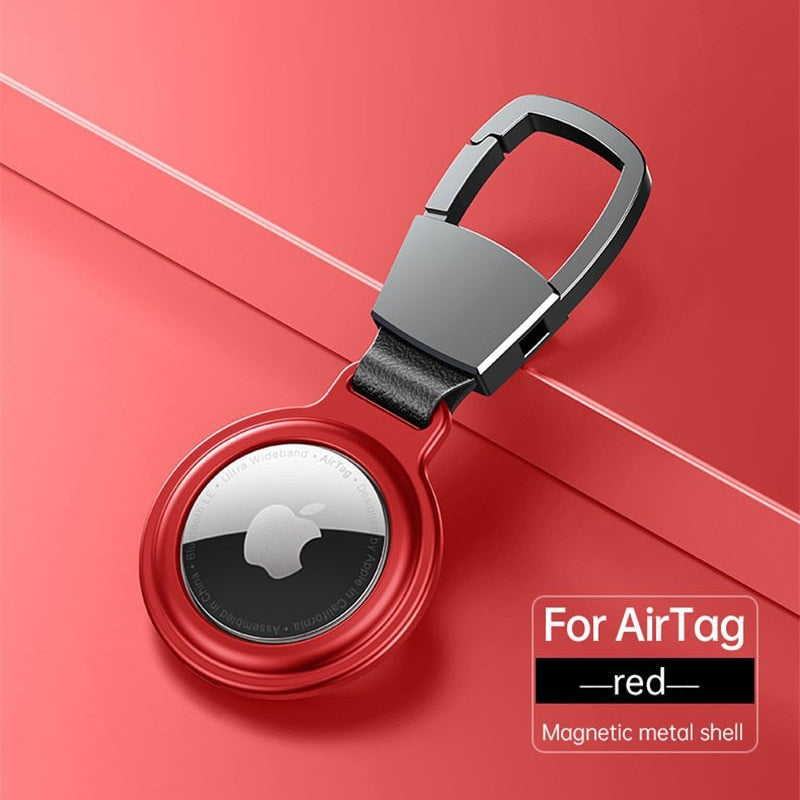 Premium AirTag Case Metal Protective Cover Shockproof Keychain Clip Scratch Resistant Secure Holder