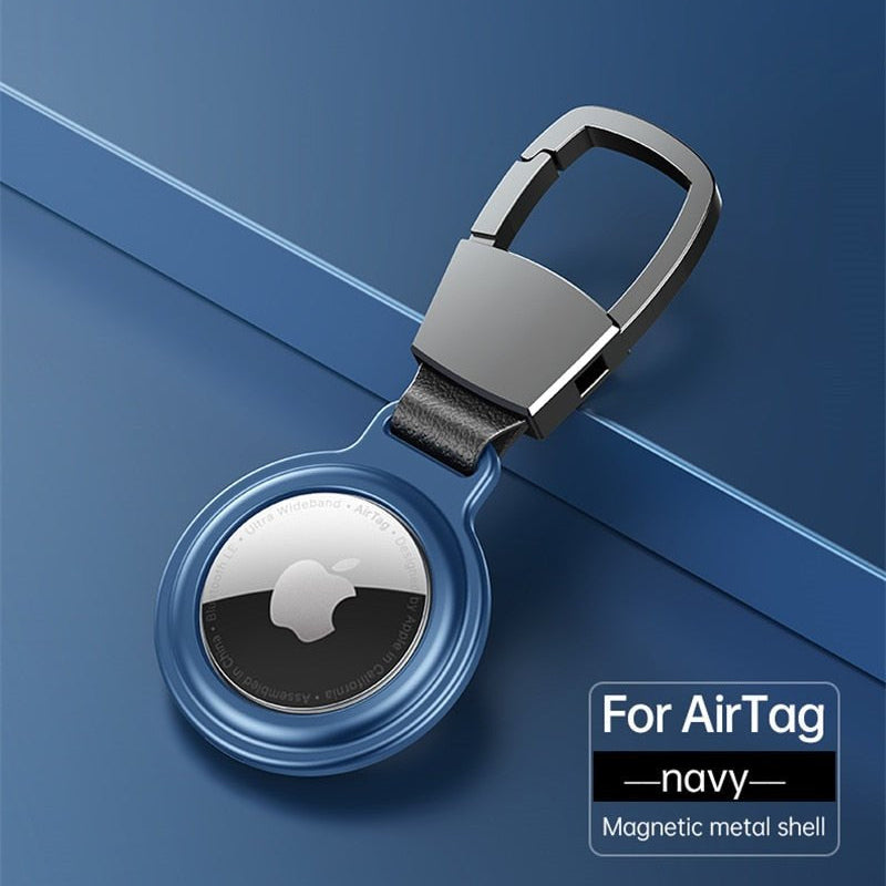 Premium AirTag Case Metal Protective Cover Shockproof Keychain Clip Scratch Resistant Secure Holder