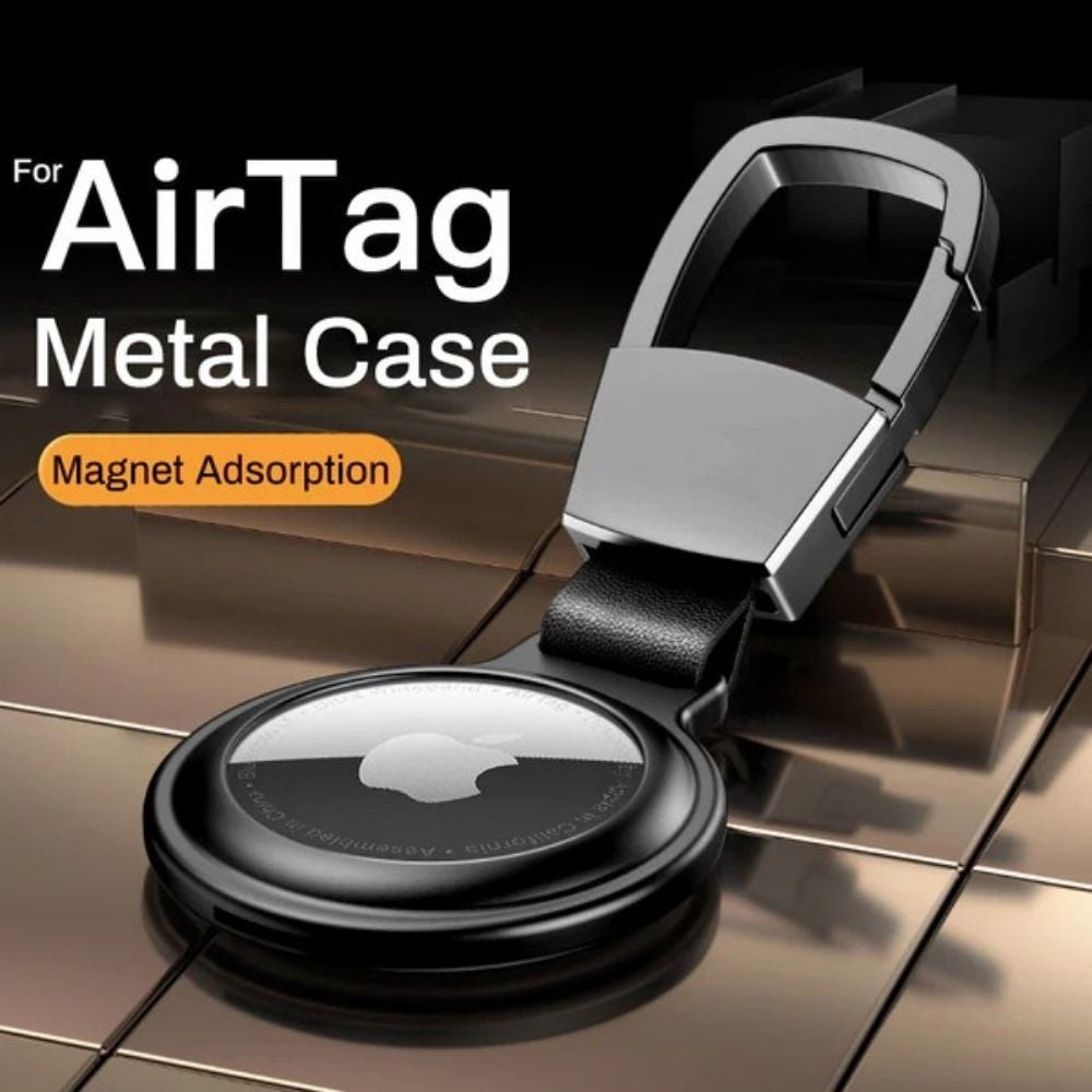Premium AirTag Case Metal Protective Cover Shockproof Keychain Clip Scratch Resistant Secure Holder