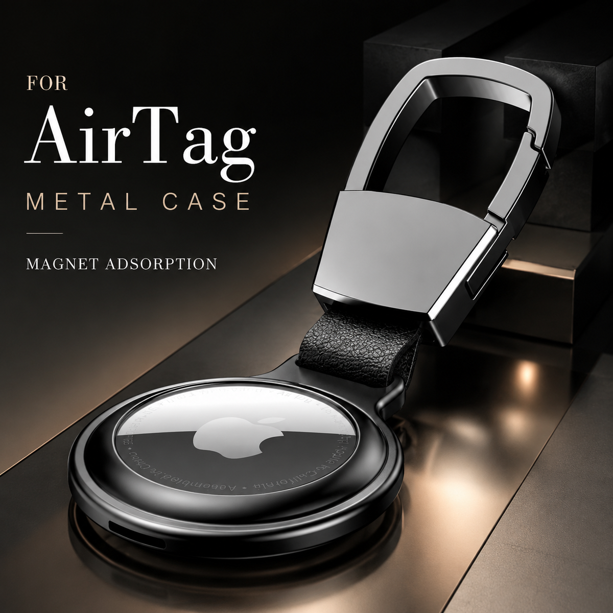 Premium AirTag Case Metal Protective Cover Shockproof Keychain Holder Scratch Resistant Secure Clip Compact Portable Tracking Device Accessory Kit