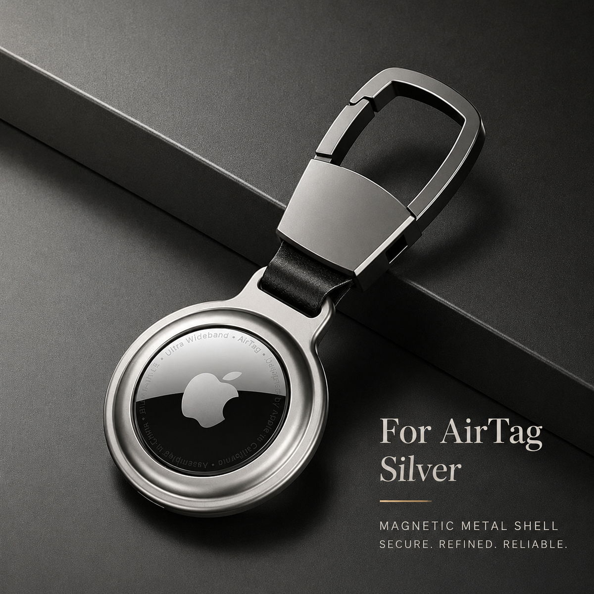 Premium AirTag Case Metal Protective Cover Shockproof Keychain Holder Scratch Resistant Secure Clip Compact Portable Tracking Device Accessory Kit