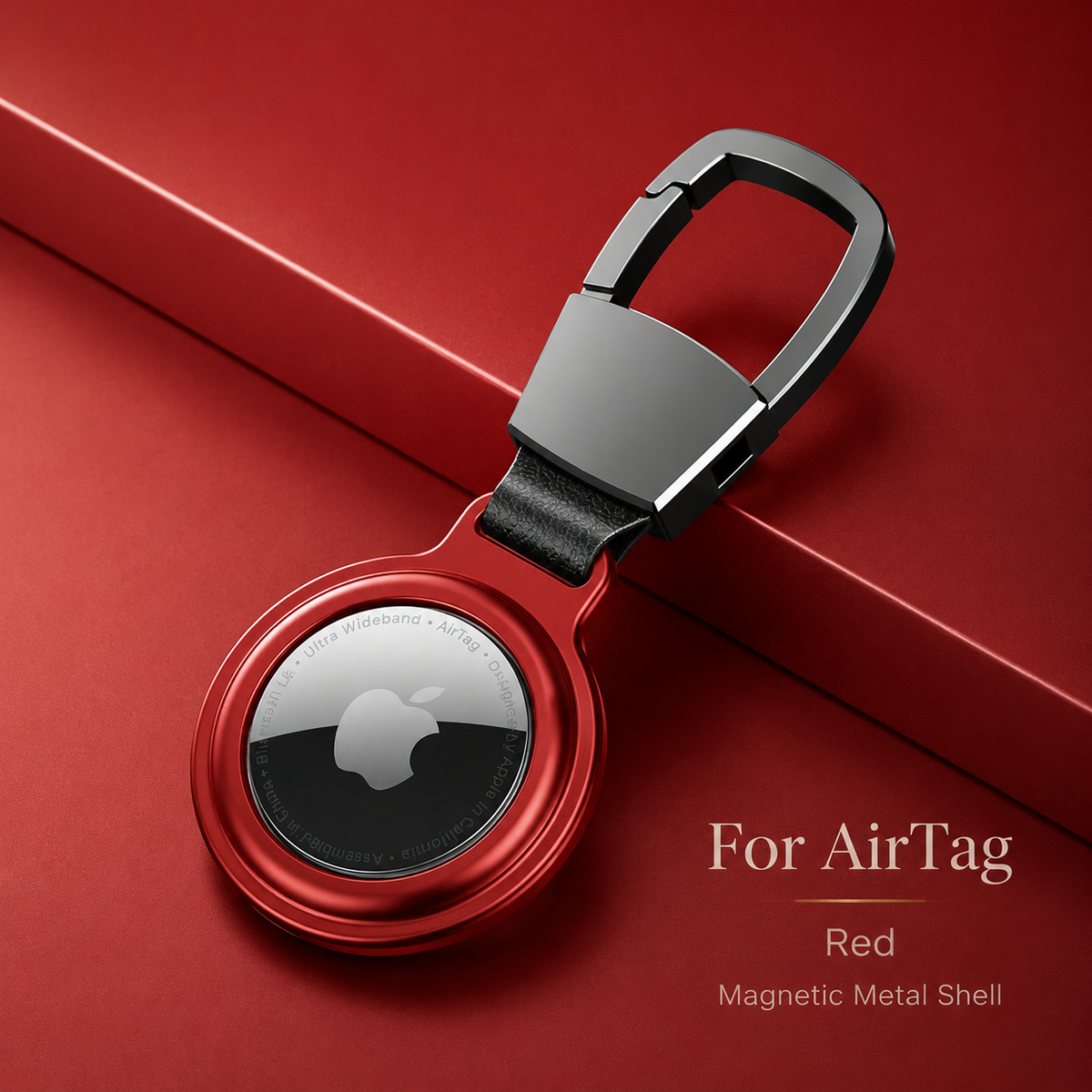 Premium AirTag Case Metal Protective Cover Shockproof Keychain Holder Scratch Resistant Secure Clip Compact Portable Tracking Device Accessory Kit
