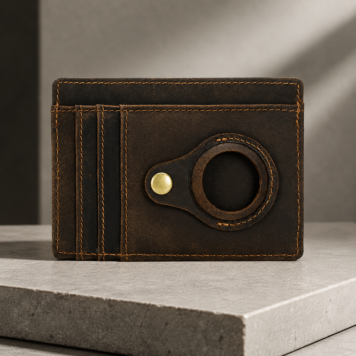 Premium AirTag Wallet RFID Blocking Leather Card Holder Magnetic Closure Slim Bifold Wallet Secure Storage Compact Everyday Carry Organizer Travel Kit