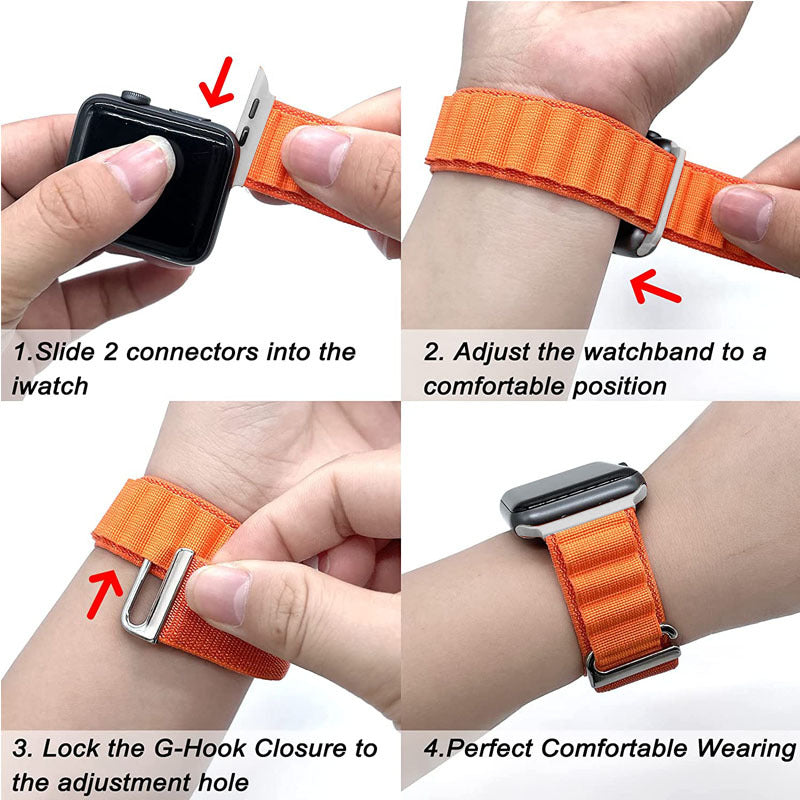 Premium Apple Watch Band Alpine Loop Nylon Sport Strap Adjustable Secure Fit Durable Outdoor Wristband