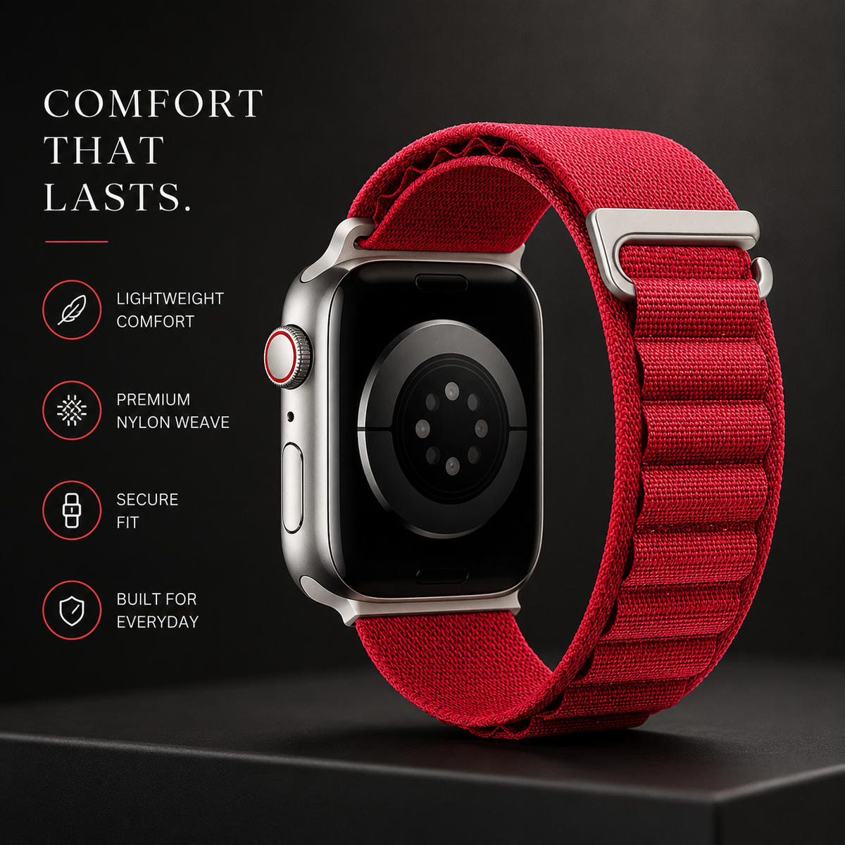 Premium Apple Watch Band Alpine Loop Nylon Sport Strap Breathable Outdoor Wristband Adjustable Secure Fit Lightweight Durable Daily Comfort Daily Wear