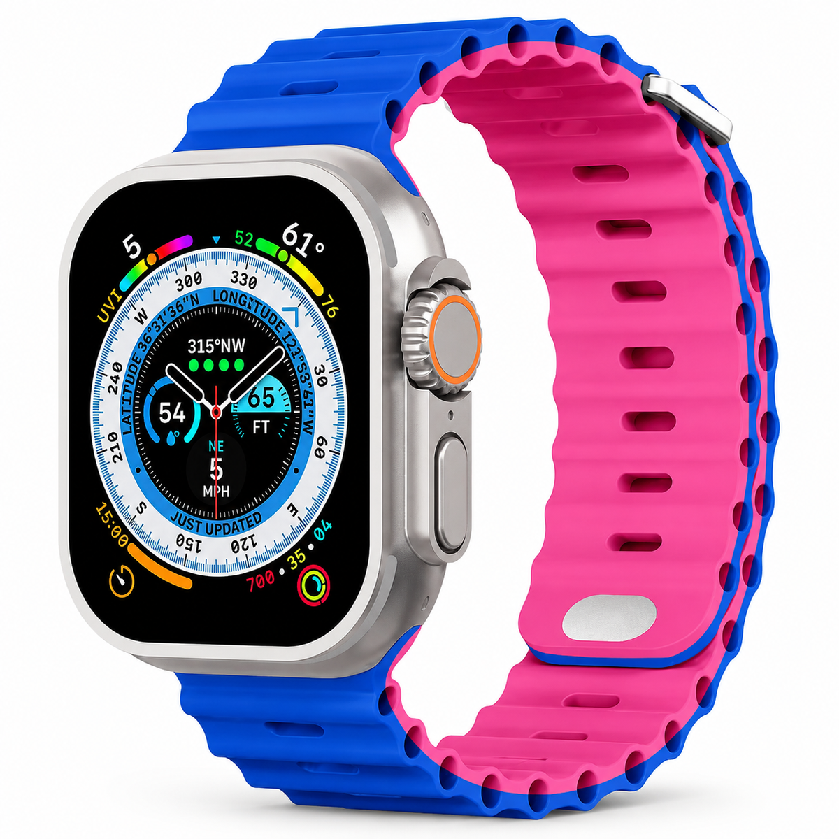 Premium Apple Watch Band Ocean Silicone Sport Strap Adjustable Soft Wristband Secure Fit Lightweight Durable Breathable Everyday Comfort All Day Wear