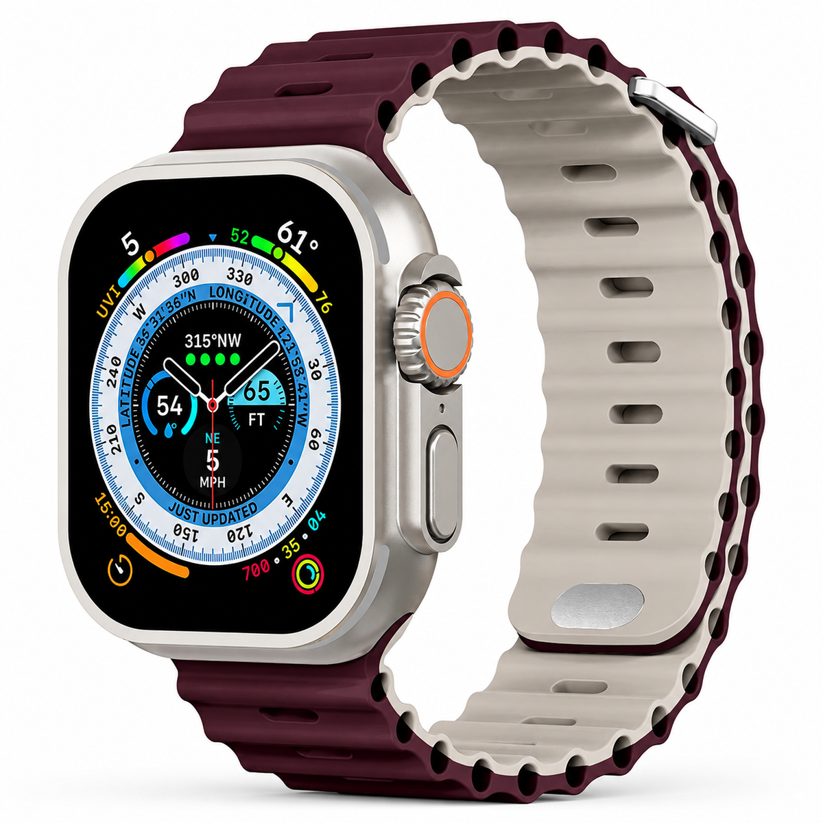 Premium Apple Watch Band Ocean Silicone Sport Strap Adjustable Soft Wristband Secure Fit Lightweight Durable Breathable Everyday Comfort All Day Wear
