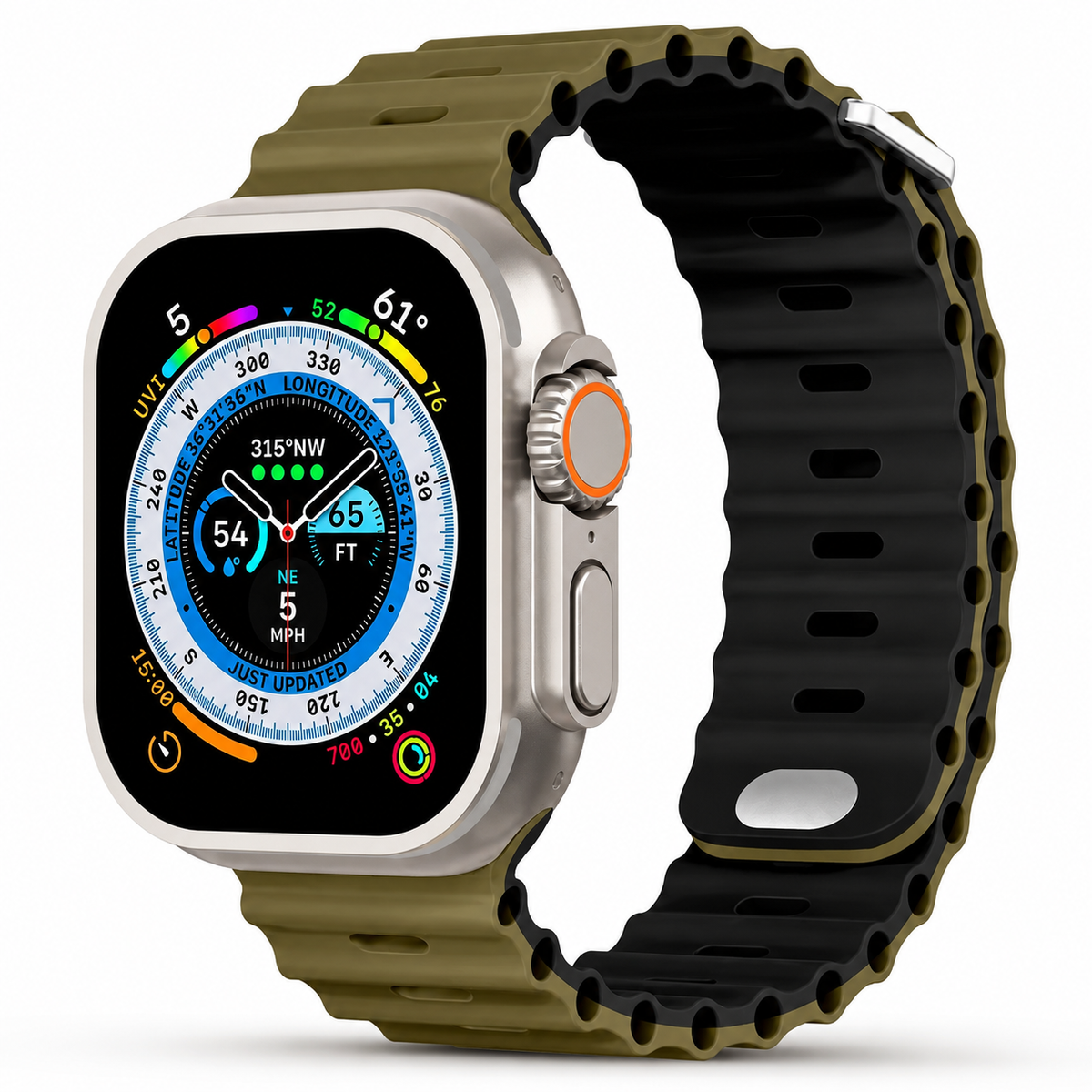 Premium Apple Watch Band Ocean Silicone Sport Strap Adjustable Soft Wristband Secure Fit Lightweight Durable Breathable Everyday Comfort All Day Wear