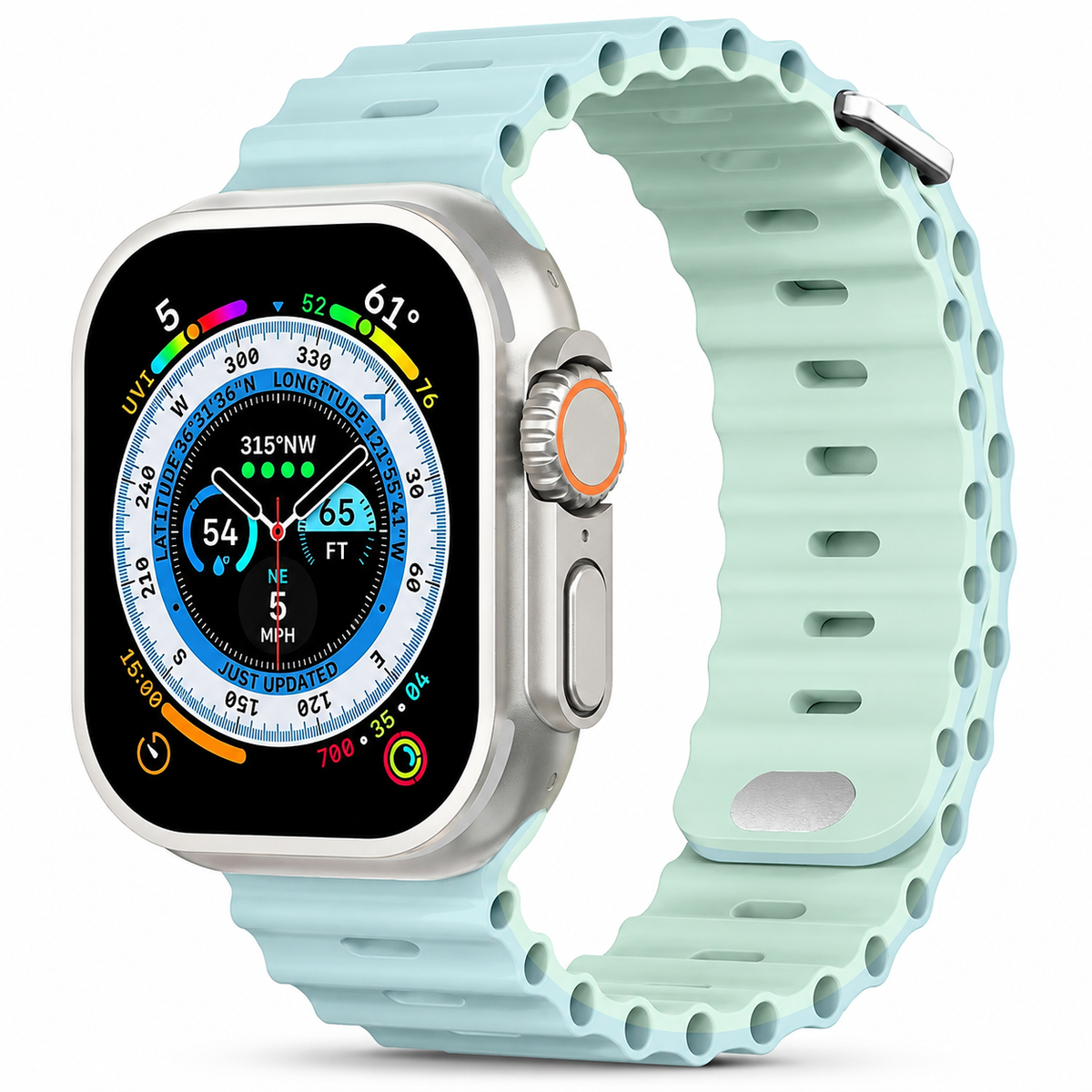 Premium Apple Watch Band Ocean Silicone Sport Strap Adjustable Soft Wristband Secure Fit Lightweight Durable Breathable Everyday Comfort All Day Wear