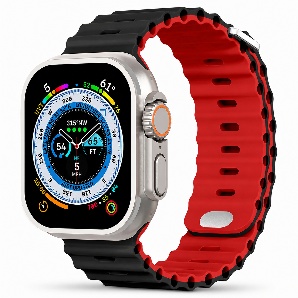 Premium Apple Watch Band Ocean Silicone Sport Strap Adjustable Soft Wristband Secure Fit Lightweight Durable Breathable Everyday Comfort All Day Wear