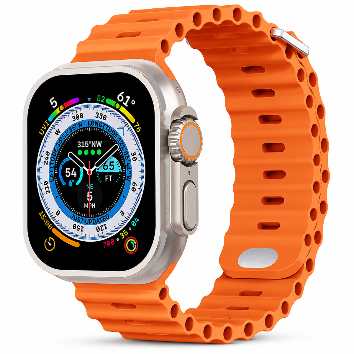 Premium Apple Watch Band Ocean Silicone Sport Strap Adjustable Soft Wristband Secure Fit Lightweight Durable Breathable Everyday Comfort All Day Wear
