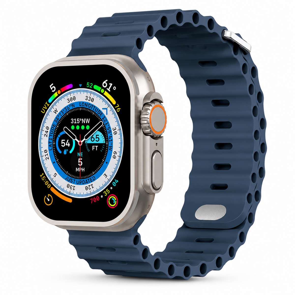 Premium Apple Watch Band Ocean Silicone Sport Strap Adjustable Soft Wristband Secure Fit Lightweight Durable Breathable Everyday Comfort All Day Wear