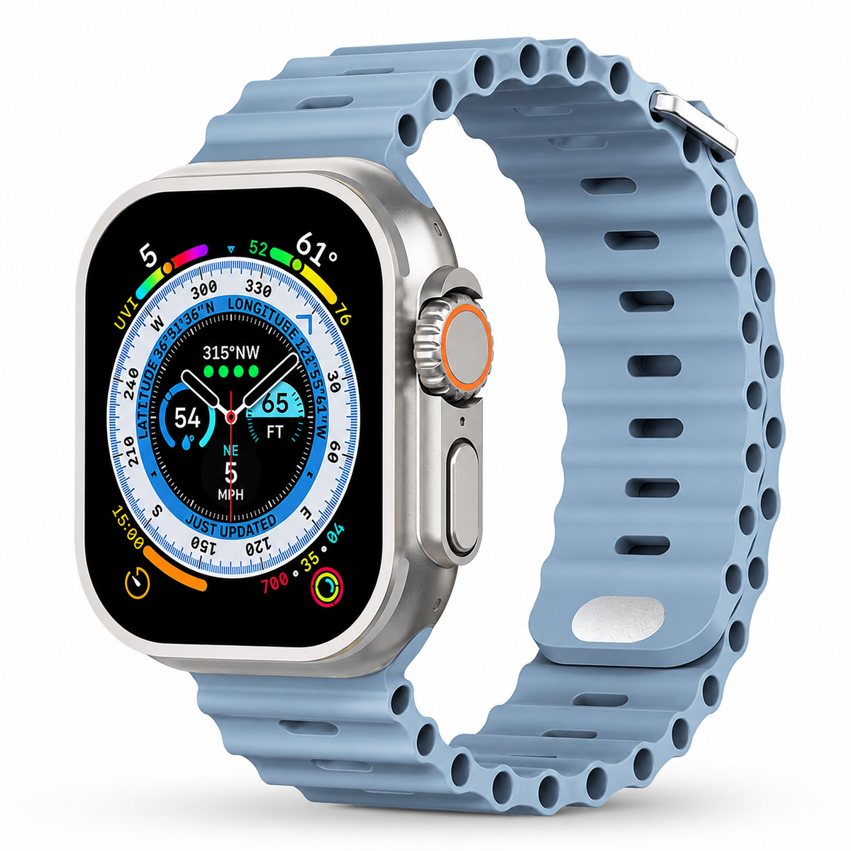 Premium Apple Watch Band Ocean Silicone Sport Strap Adjustable Soft Wristband Secure Fit Lightweight Durable Breathable Everyday Comfort All Day Wear
