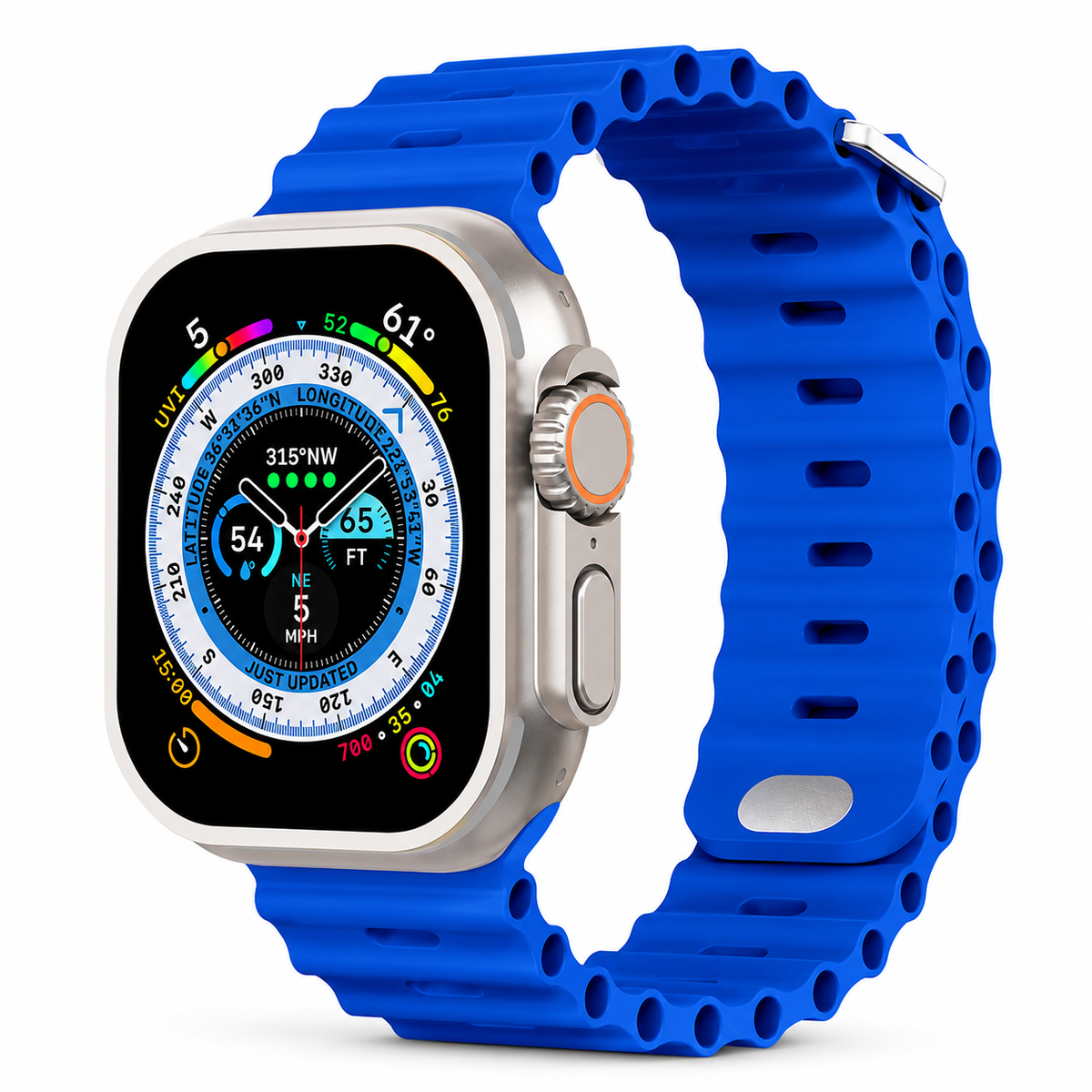 Premium Apple Watch Band Ocean Silicone Sport Strap Adjustable Soft Wristband Secure Fit Lightweight Durable Breathable Everyday Comfort All Day Wear