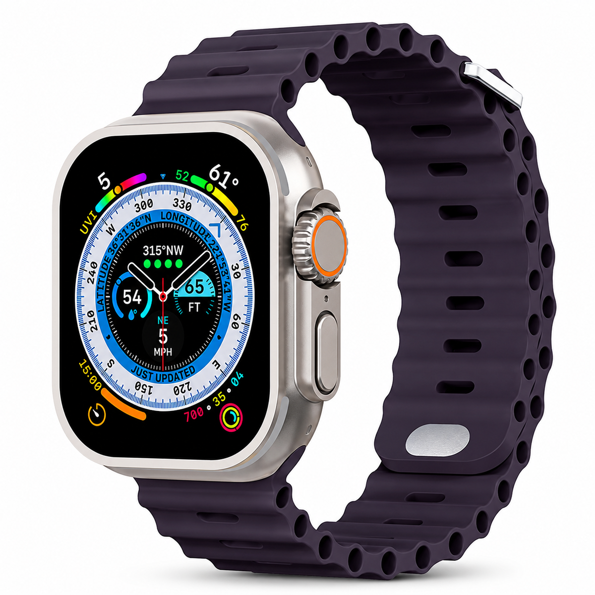 Premium Apple Watch Band Ocean Silicone Sport Strap Adjustable Soft Wristband Secure Fit Lightweight Durable Breathable Everyday Comfort All Day Wear