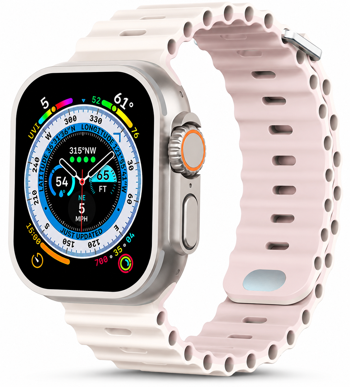 Premium Apple Watch Band Ocean Silicone Sport Strap Adjustable Soft Wristband Secure Fit Lightweight Durable Breathable Everyday Comfort All Day Wear