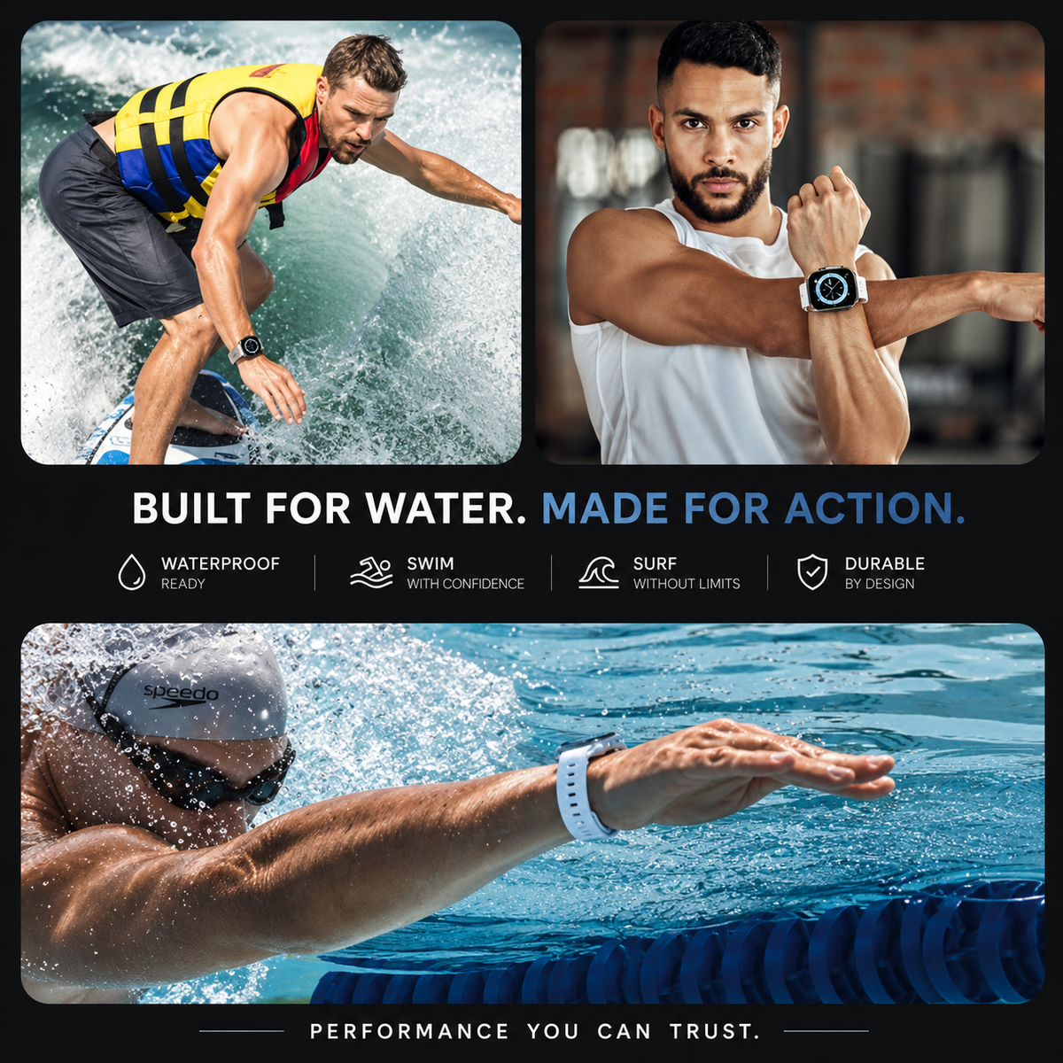 Premium Apple Watch Band Ocean Silicone Sport Strap Adjustable Soft Wristband Secure Fit Lightweight Durable Breathable Everyday Comfort All Day Wear